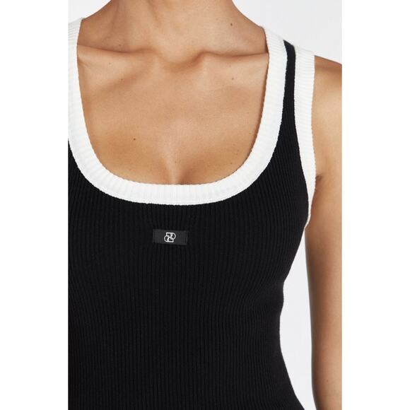 DISSH Signature Black White Contrast Midi Long Knit Tank Dress Size Medium - Picture 8 of 8